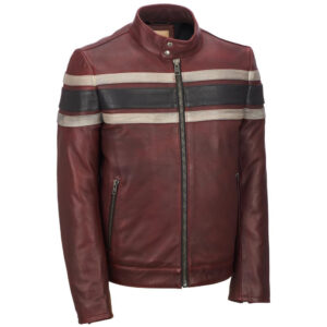 brown leather jacket