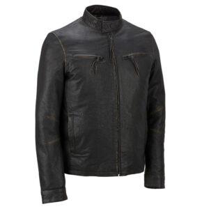 a black leather jacket